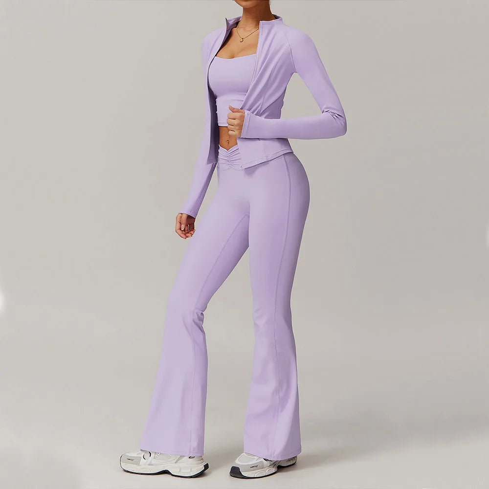 Pump N Fit 2-Piece Zipper Yoga Suit