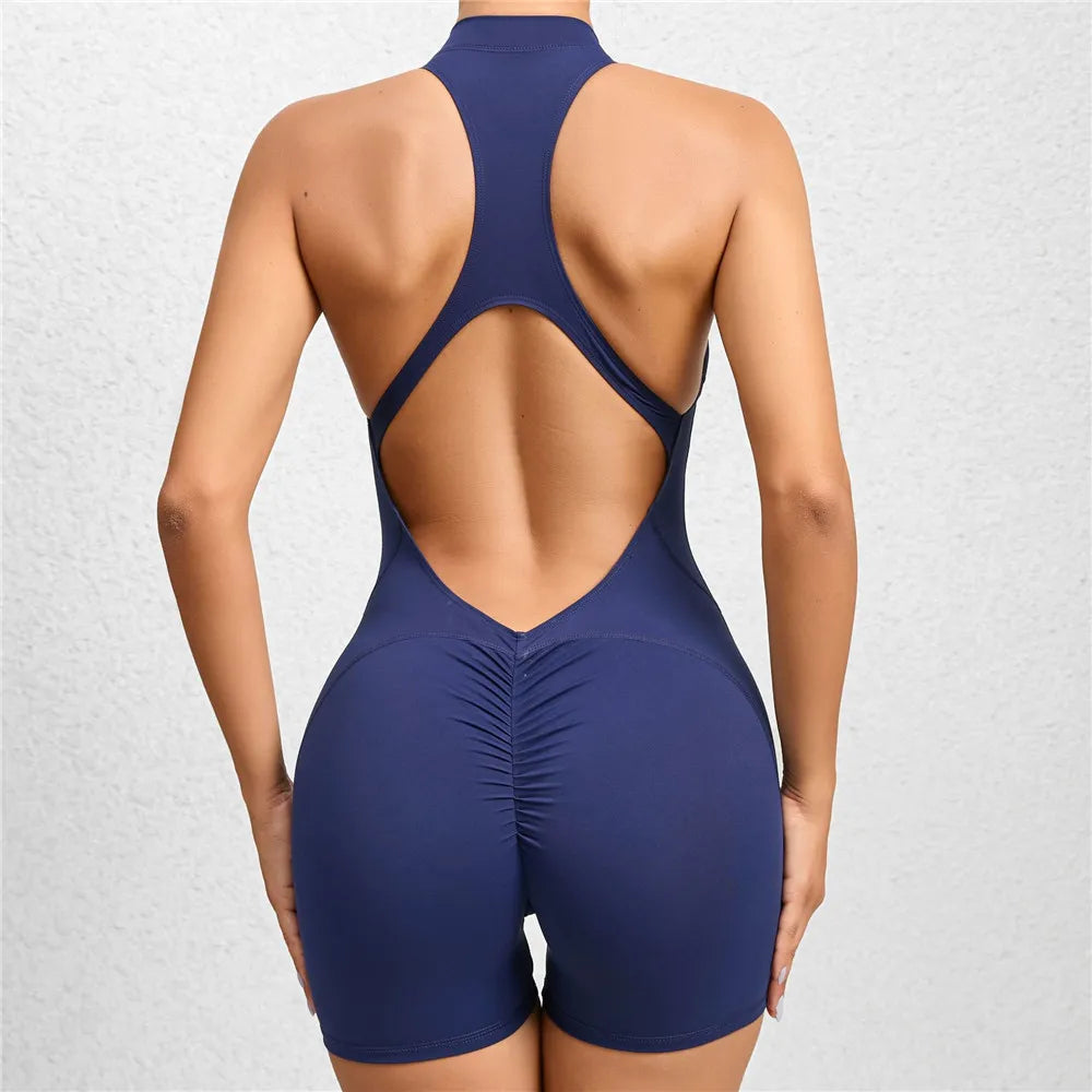 Pump N Fit Deep V One-Piece Jumpsuit