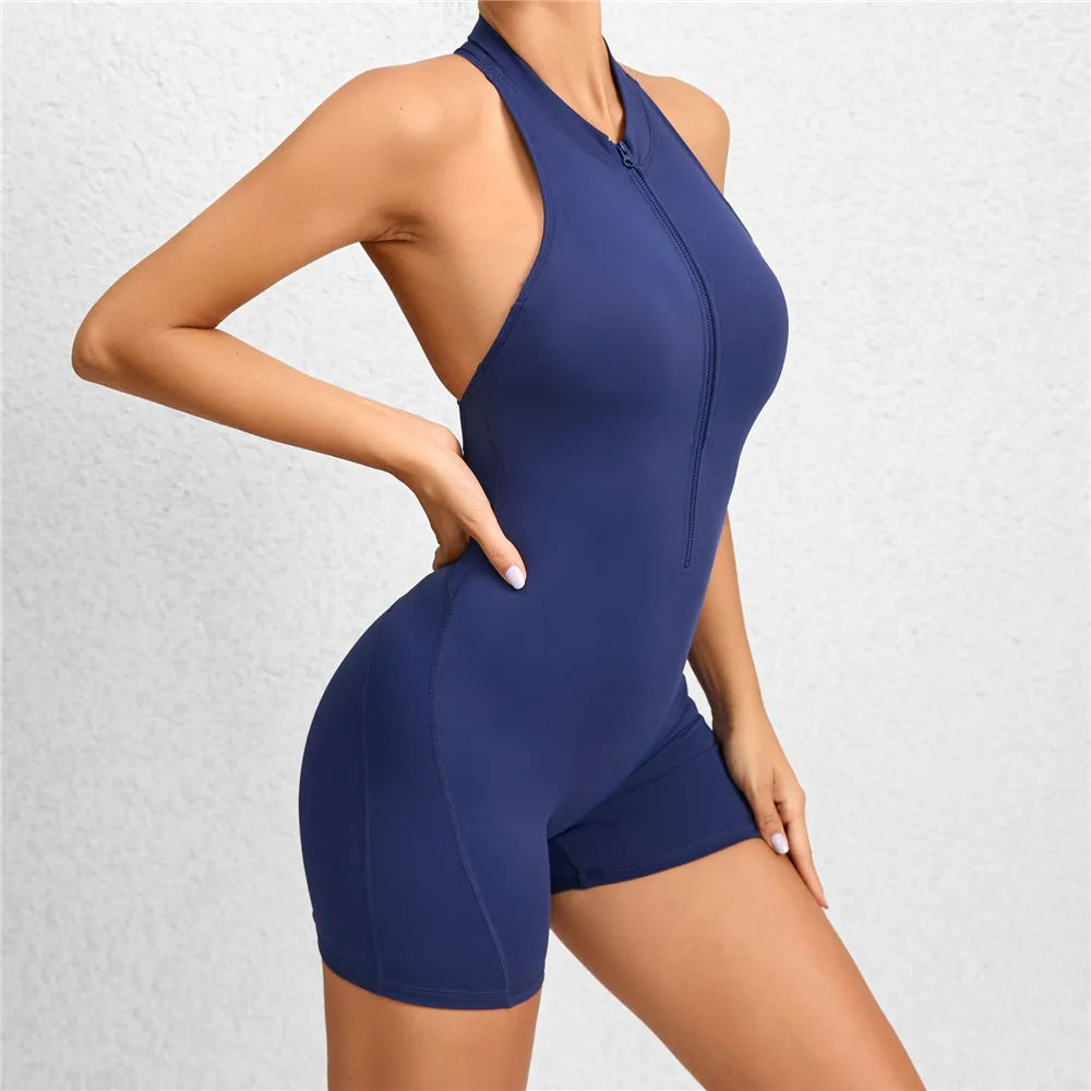 Pump N Fit Deep V One-Piece Jumpsuit